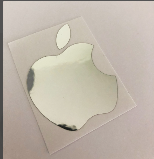 Picture of Apple stickers for iPhone, MacBook, iPad, iMac or any other surface :) Apple Decal, 2D, crinkled chrome vinyl