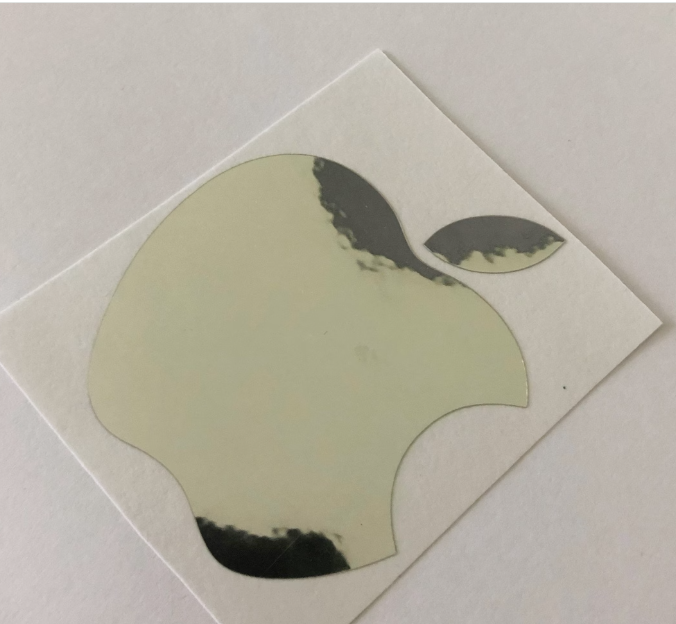 Picture of Apple stickers for iPhone, MacBook, iPad, iMac or any other surface :) Apple Decal, 2D, crinkled chrome vinyl