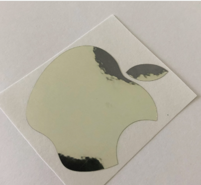 Picture of Apple stickers for iPhone, MacBook, iPad, iMac or any other surface :) Apple Decal, 2D, crinkled chrome vinyl