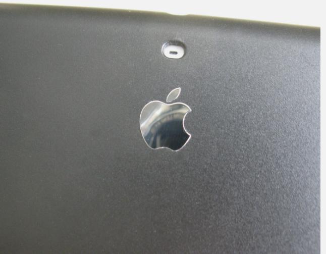 Picture of Apple Logo Label Aufkleber Sticker Badge Silver chrome colour decal 8mm x 10mm