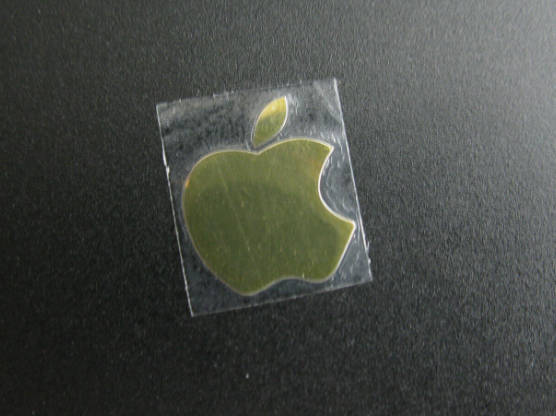 Picture of Apple Logo Label Aufkleber Sticker Badge Golden color decal 8mm x 10mm
