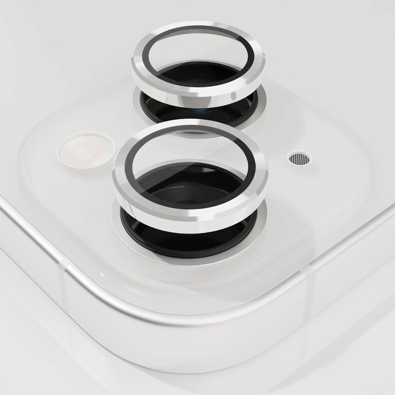 Picture of Blyton Metal Anti-Scratch Camera Rings for Iphone 13 & Iphone 13 Mini Rear Camera Lens Protector Guard (Iphone 13 /Iphone 13 Mini, Silver)