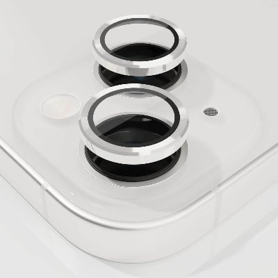 Picture of Blyton Metal Anti-Scratch Camera Rings for Iphone 13 & Iphone 13 Mini Rear Camera Lens Protector Guard (Iphone 13 /Iphone 13 Mini, Silver)
