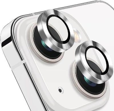 Picture of Blyton Metal Anti-Scratch Camera Rings for Iphone 13 & Iphone 13 Mini Rear Camera Lens Protector Guard (Iphone 13 /Iphone 13 Mini, Silver)