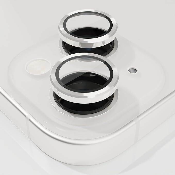 Picture of Totem Tempered Glass Lens Guard for iPhone 13/13 Mini Lens Protector | 9H Hardness | Case Friendly | High Definition (Silver | 2 Pcs)