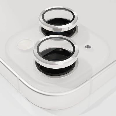 Picture of Totem Tempered Glass Lens Guard for iPhone 13/13 Mini Lens Protector | 9H Hardness | Case Friendly | High Definition (Silver | 2 Pcs)