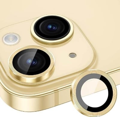 Picture of Camera Lens Protector Compatible for iPhone 15 6.1'' /iPhone 15 Plus 6.7'', [Anti-Scratch] Premium Tempered Glass Film Aluminum Alloy Lens Ring Cover