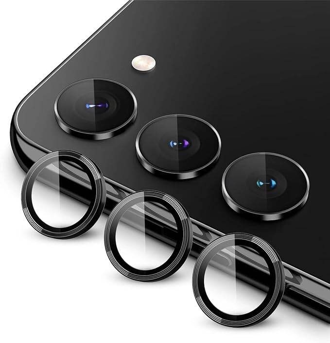Picture of Camera Lens Screen Protector For Samsung Galaxy S24 Alloy Matelic Anti Scratch Camera Ring (Black)