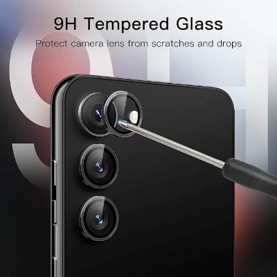 Picture of Camera Lens Screen Protector For Samsung Galaxy S24 Alloy Matelic Anti Scratch Camera Ring (Black)