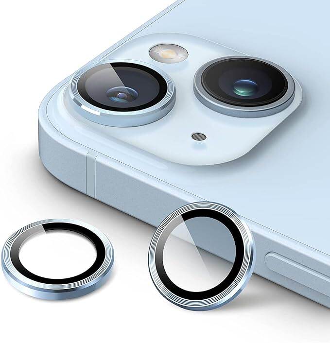 Picture of Metal Anti-Scratch Camera Rings for Iphone 14 & Iphone 14 Plus Rear Camera Lens Protector Guard (Iphone 14/Iphone 14 Plus,)