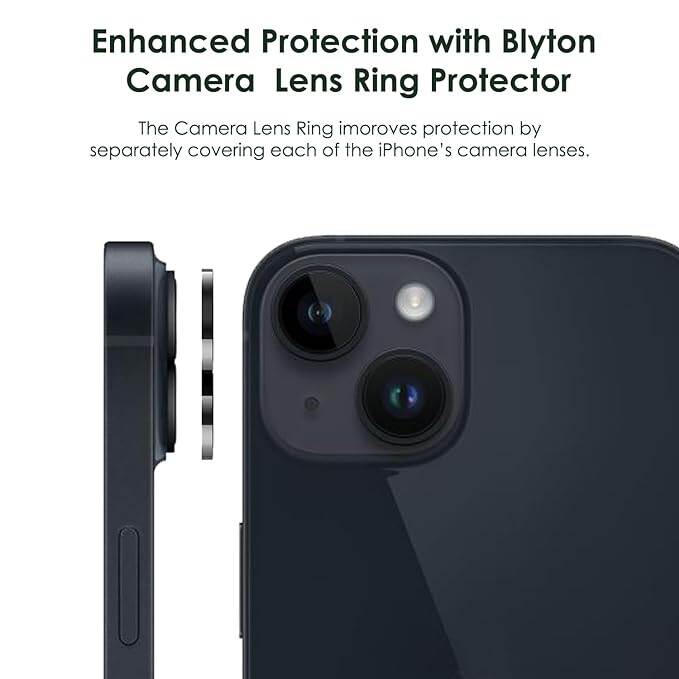Picture of Metal Anti-Scratch Camera Rings for Iphone 14 & Iphone 14 Plus Rear Camera Lens Protector Guard (Iphone 14/Iphone 14 Plus,)