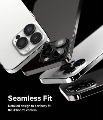 Picture of Titanium Camera Lens Protector for iPhone 15 Pro & iPhone 15 Pro Max | Crystal Clear All Surface Protection for Precious Lens, Back Cases Friendly (iPhone 15 Pro, Black)