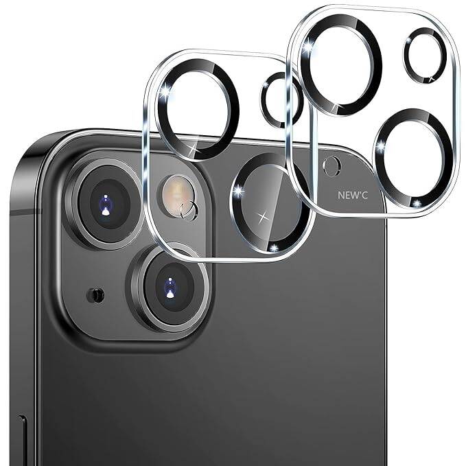 Picture of [1 Pack Camera Lens Protector Compatible for iPhone 15 / iPhone 15 Plus Mini 2024, HD Tempered Glass+Black Circle Rexez