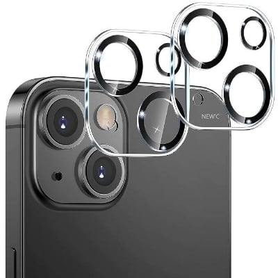 Picture of [1 Pack Camera Lens Protector Compatible for iPhone 15 / iPhone 15 Plus Mini 2024, HD Tempered Glass+Black Circle Rexez