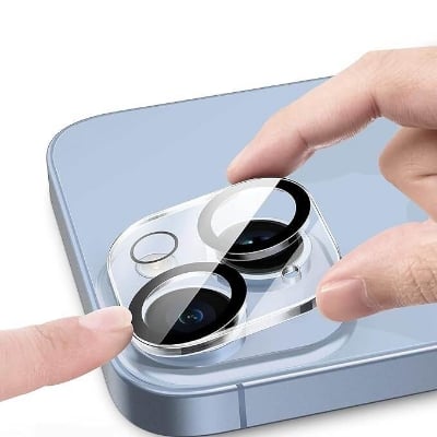 Picture of Camera Lens Protector Compatible for iPhone 14 / iPhone 14 Plus, [ Anti-Scratch ] Premium 9H Tempered Glass Film Lens Ring Cover- Transparent