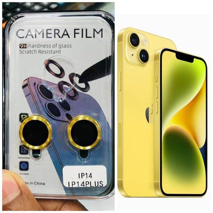 Picture of HQ+ Pack of 2 Camera Lens Protector Compatible for iPhone 14/iPhone 14 Plus, [Anti-Scratch] Premium Tempered Glass Film Aluminum Alloy Lens Ring Cover -Official