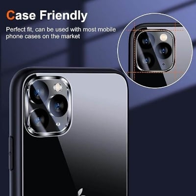 Picture of Camera Lens Protector for iPhone 11 Pro/iPhone 11 Pro Max Tempered Glass, Easy Install 9H Hardness HD Clear, [ 2 Pack]