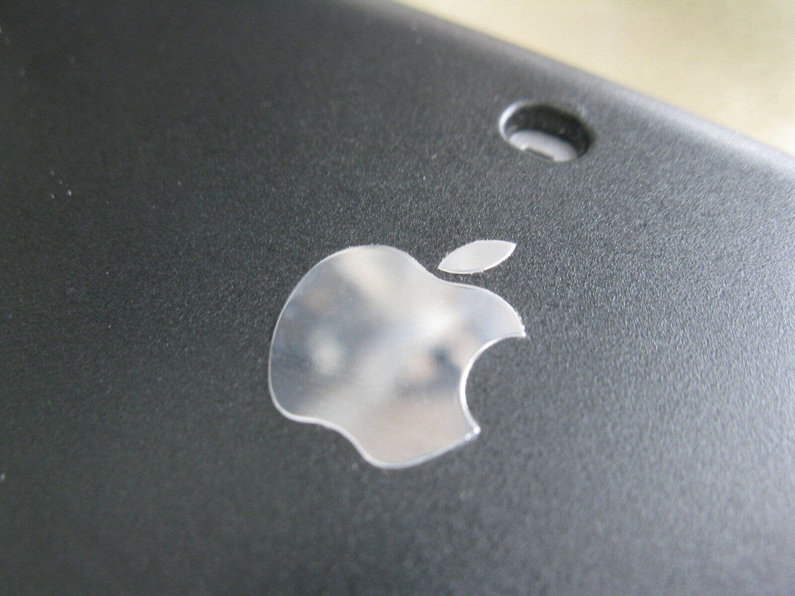 Picture of Apple Logo Label Aufkleber Sticker Badge Silver colour metal logo