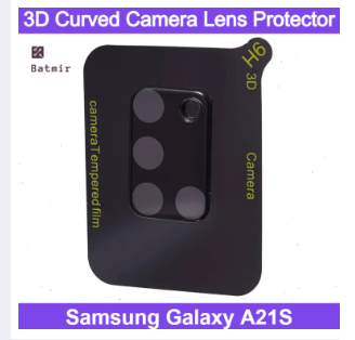 Picture of For Samsung Galaxy A21s Lens Shield Latest Generation Curvy Border Glass Membrane HD Tempered Glass Camera Full Lens Protector 3D Curved Camera Lens Protector