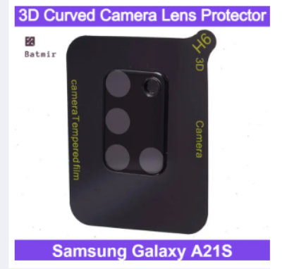 Picture of For Samsung Galaxy A21s Lens Shield Latest Generation Curvy Border Glass Membrane HD Tempered Glass Camera Full Lens Protector 3D Curved Camera Lens Protector