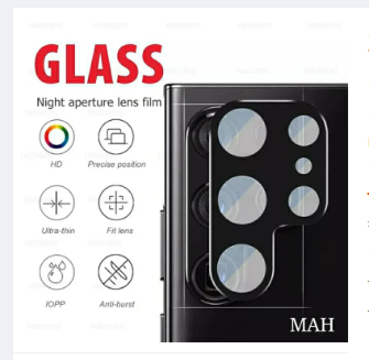 Picture of 3D 9H HD Clear Transparent Scratch Resistant Tempered Glass Camera Lens Protector for Samsung Galaxy S22 / S22 Plus / S22 Ultra