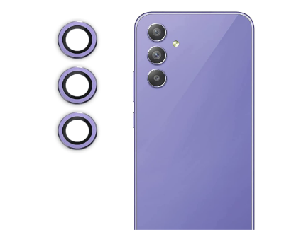Picture of Oncraves Glass Camera Ring Lens Protector For Samsung Galaxy A34 5G | 9H Hardness, Full Coverage Camera Metal Ring Ultra-Thin/Clear - Purple