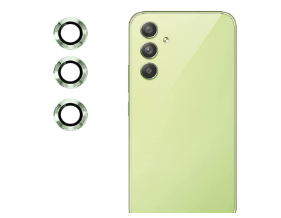 Picture of Oncraves Glass Camera Ring Lens Protector For Samsung Galaxy A34 5G | 9H Hardness, Full Coverage Camera Metal Ring Ultra-Thin/Clear - Green