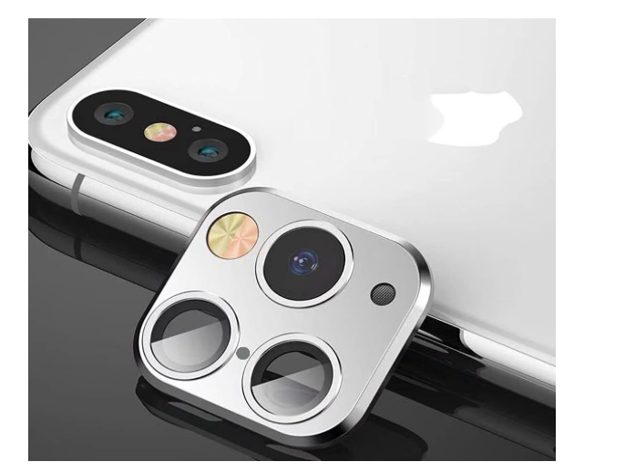 Picture of Ftysxp Camera Lens Modifier, Quick Cover Change for iPhone X XS XS/Max Sticker Fake Camera for iPhone 11 Pro Max Metal Protective Film Change to iPhone Pro/Max
