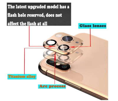 Picture of LucBuy Camera Lens Protector for iPhone XR/X/XS/XS MAX Convert to iPhone 11/11 Pro/11 Pro Max and Update the Ultra Thin Transparent Tempered Glass Camera Lens Protector