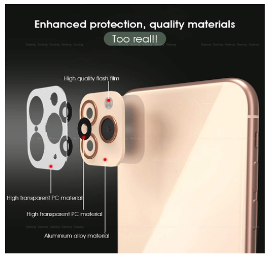 Picture of iPhone XR/X/Xs/Xs Max Convert to iPhone 11/11 Pro/11 Pro Max Lens Sticker,Camera Lens Cover for iPhone XR/X/XS/XS Max,Upgraded Camera Protection Anti-Scratch Tempered Glass Film,Change to New iPhone