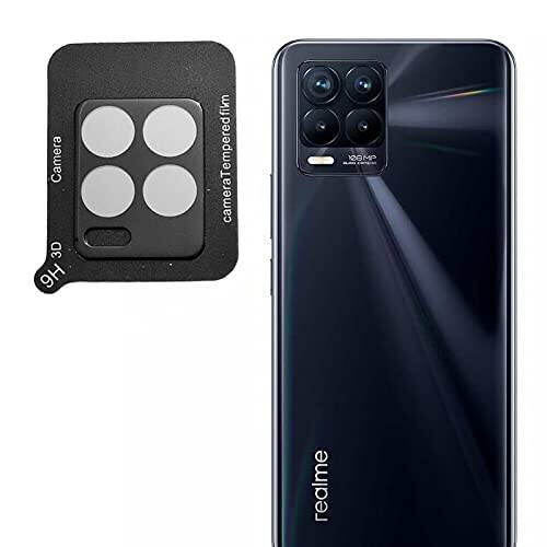 Picture of Back Camera Lens Tempered Glass Screen Guard Protector Full Cover for Realme 8/8 Pro (Black)