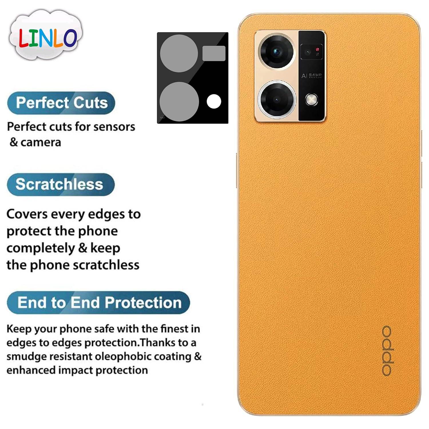 Picture of Back Camera Tempered Glass Lens Protector Compatible for Oppo F21 Pro 4G/F21s Pro 4G with Edge to Edge Coverage and Easy Installation Kit, Pack of 1