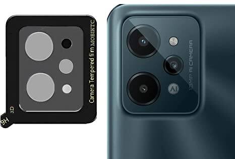 Picture of Back Camera Lens Protector Tempered Glass Realme C31 [3D 9H Hardness Bubble Free Easy Installation Anti-scratch]-Black