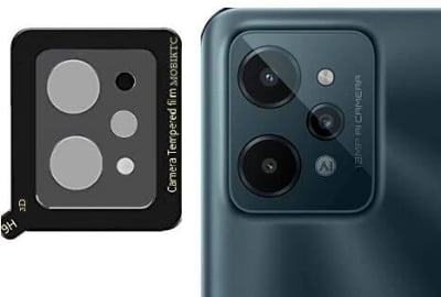 Picture of Back Camera Lens Protector Tempered Glass Realme C31 [3D 9H Hardness Bubble Free Easy Installation Anti-scratch]-Black