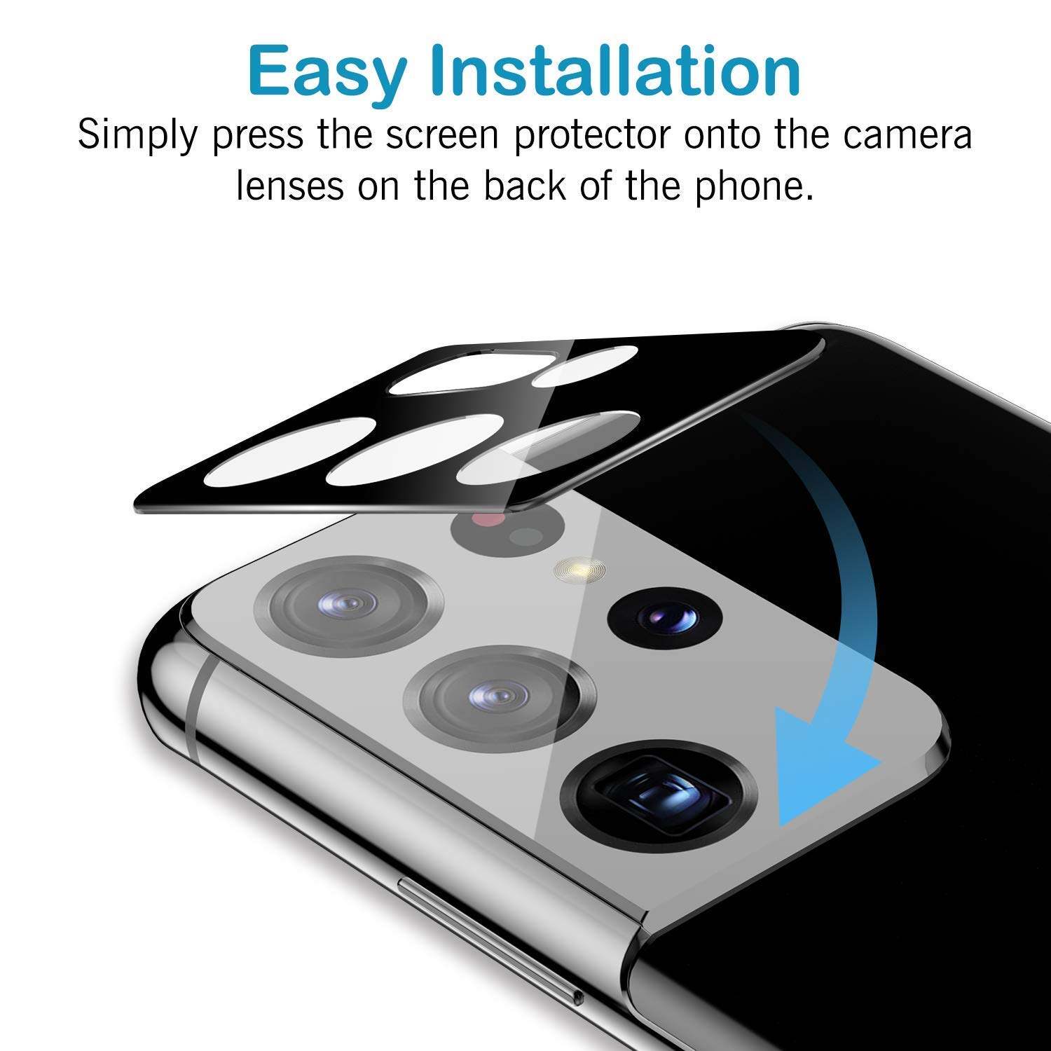 Picture of 3D Back Camera Lens Protector For VIVO X60 Pro Full Coverage 360 Degree Protection Tempered Glass Bubble-Free Anti-Scratch Easy Install Ultra-Thin.