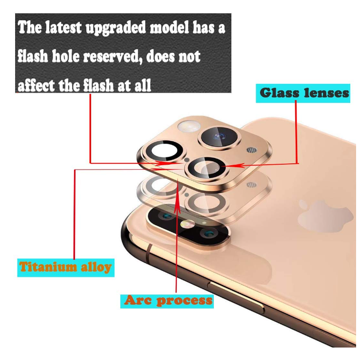Picture of Modified Camera Lens Seconds Change Cover for iPhone X/XS/XS/MAX Sticker Fake Camera for iPhone 11 Pro Max Metal Protector Change to iPhone pro/Max (Silver Metal)