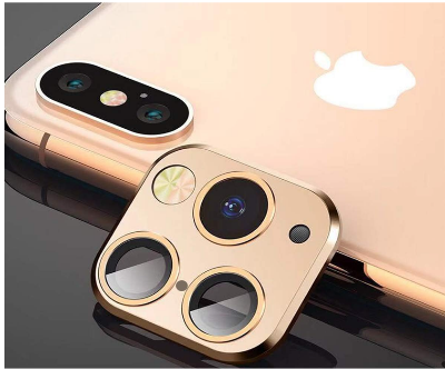 Picture of Modified Camera Lens Seconds Change Cover for iPhone X/XS/XS MAX Sticker Fake Camera for iPhone 11 Pro Max Metal Protector Change to iPhone pro/Max (Champagne Gold)