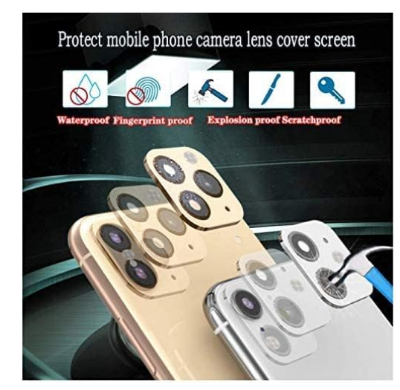 Picture of Modified Metal Sticker Camera Lens Seconds Change Cover For iPhone X XS MAX Fake Camera For iPhone 11 Por Full Glass Protector