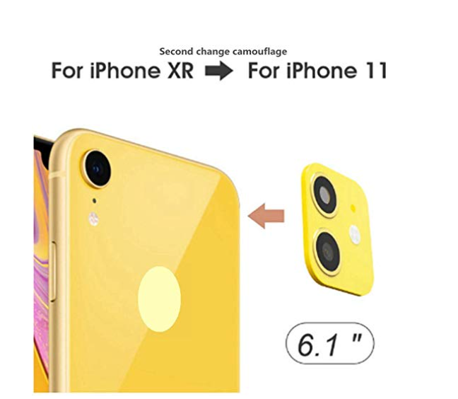 Picture of SeaNaDo Fake Camera Lens High Definition Screen Protector Sticker Cover Applicable for iPhone 11 XR XS Pro Max X Second Change (Black iPhone XR)