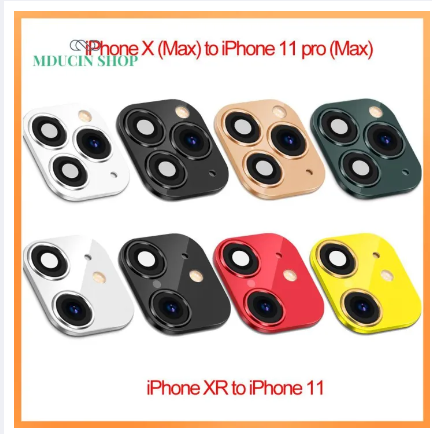 Picture of 1pc iPhone XR X to iPhone 11 Pro Max Fake Camera Lens Sticker Support Cover Case