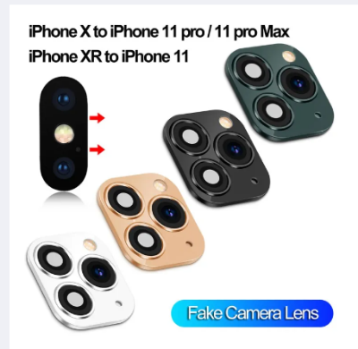 Picture of Lens Sticker Luxury Fake Camera Lens Sticker Seconds Change Cover Screen Protector for iPhone XR X Change to iPhone 11 Pro Max