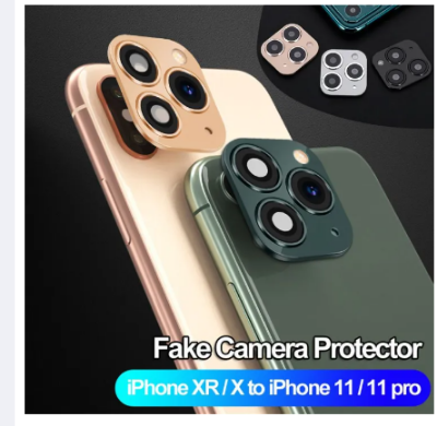 Picture of Lens Sticker Luxury Fake Camera Lens Sticker Seconds Change Cover Screen Protector for iPhone XR X Change to iPhone 11 Pro Max