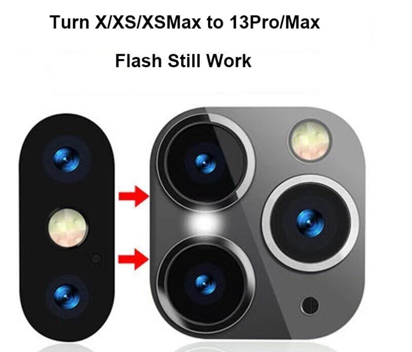 Picture of Fake Camera Sticker for  X XS Max Change to 13 Pro Modified Lens Protector
