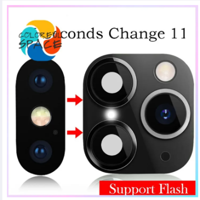 Picture of Seconds Change Phone Upgrade Fake Camera Lens Sticker for iPhone XR X to iPhone 11 Pro Max