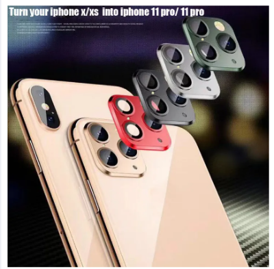 Picture of Lens Sticker For iPhone X XR Xs Max Camera Cover, Seconds Change a look of iPhone 11 Pro , iPhone 11 change to 11ProMax , iPhone 12 change to 12ProMax, metal Camera Protector Cover