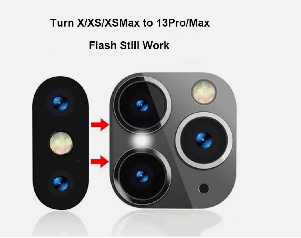 Picture of Fake Camera Sticker for iPhone X XS Max Change to 13 Pro Modified Lens Protector