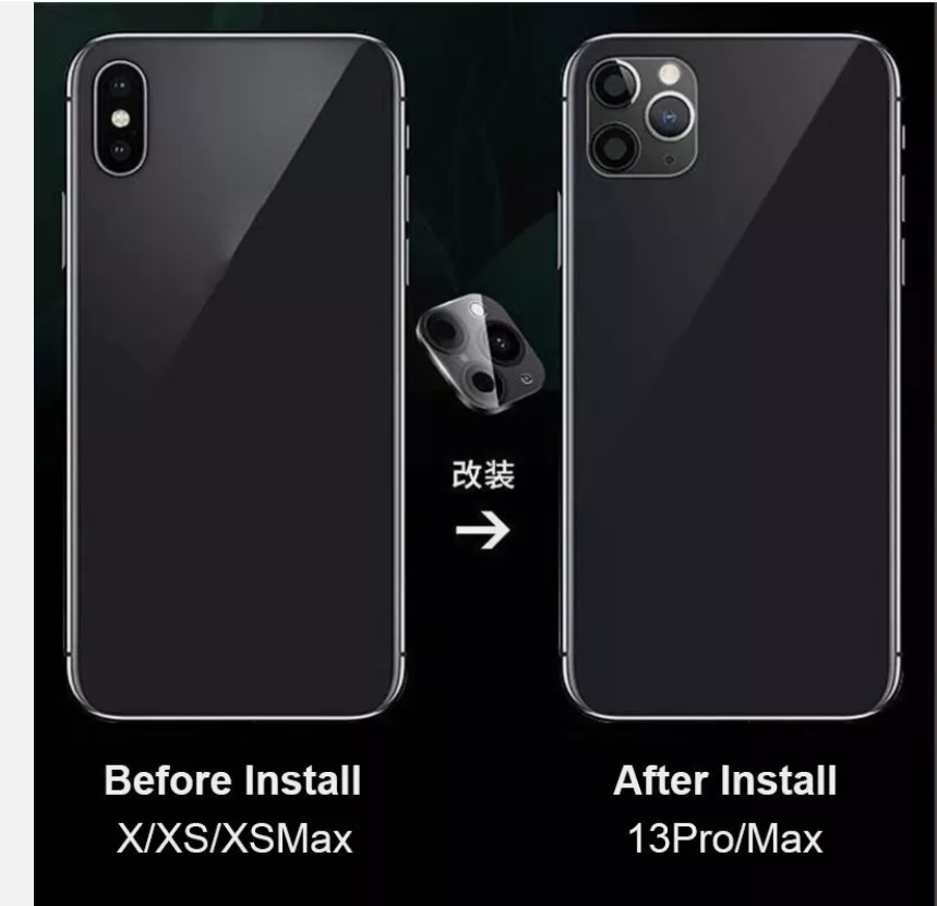 Picture of Fake Camera Sticker for iPhone X XS Max Change to 13 Pro Modified Lens Protector