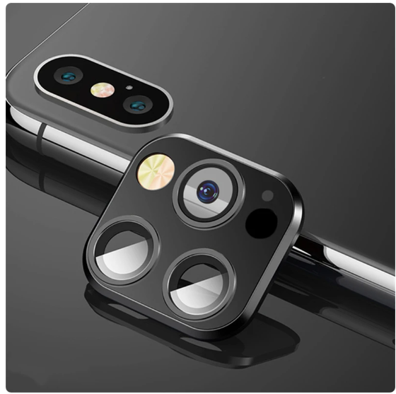 Picture of Tempered Glass Camera Lens Film For iPhone X XS Max to 12 Pro 12Pro Max Fake Modified Sticker Metal Lens Back Cover Protector