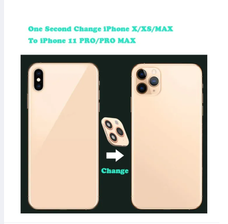 Picture of Modified Camera Lens for iPhone XR X Xs max Seconds Change iPhone 13 11 12 Pro, 11 turn to 12Pro, Camera Cover Sticker HD Lens Protector for iPhone X XS MAX 11 12 Pro Max
