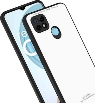Picture of Back Cover for realme c21 Luxurious Toughened Glass Back Cover
